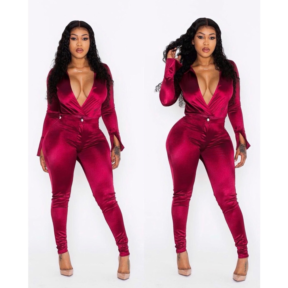 Burgundy Pants Set